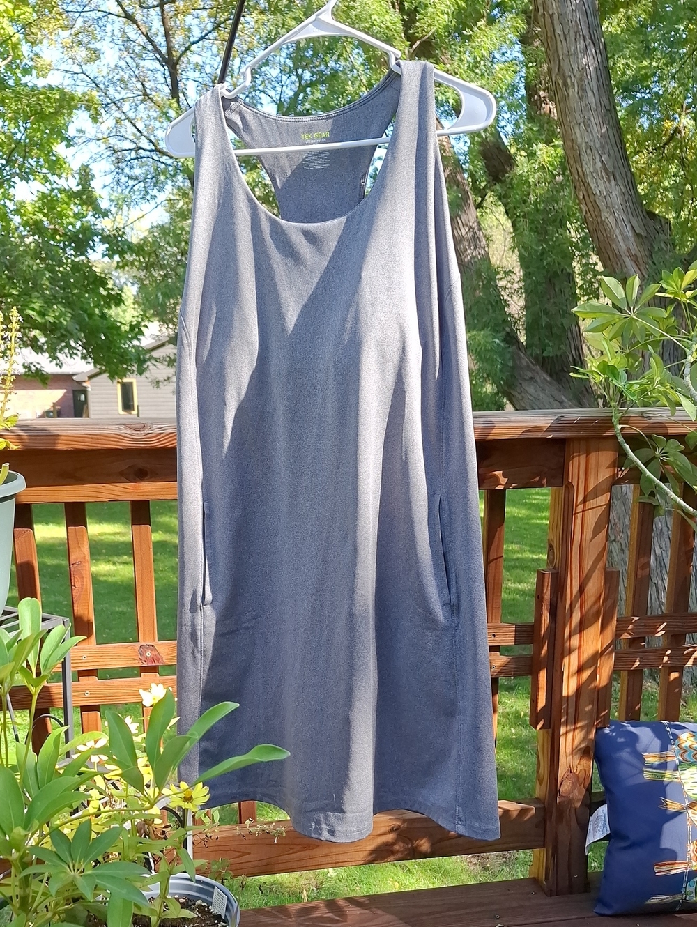tek gear Gray Racerback Tank Dress Sz2X